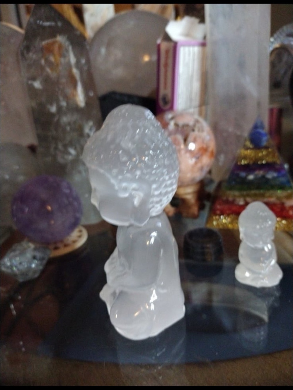 Satin Spar Buddha Carving - Picture 4 of 10